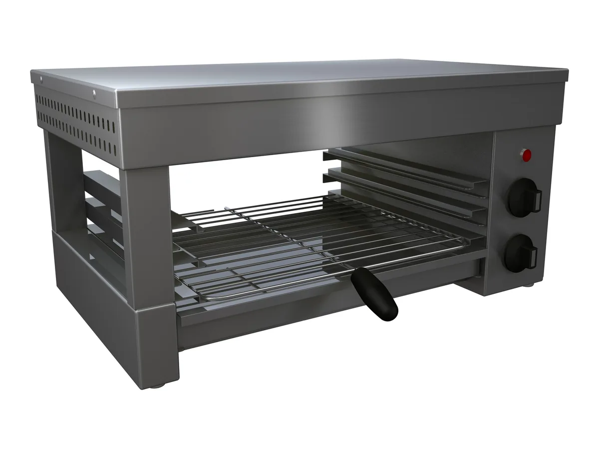 Glaskeramik-Salamander CS 23 mit herausziehbarem Rost (Produktfoto)